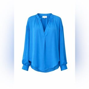 Xirena Mayson Silk Blouse Blue Topaz XS‎ Relaxed Boho Silk Top